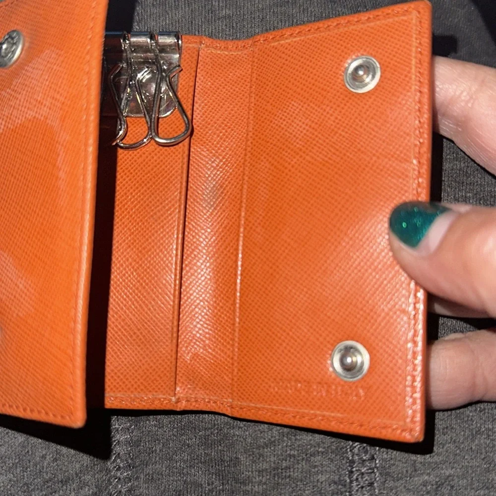 Prada Milano Orange 6 key Leather key holder silver hardware - Picture 14 of 14